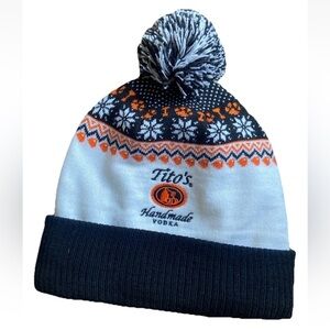Tito's Handmade Vodka Multicolor Winter Hat Beanie with Pom - One Size